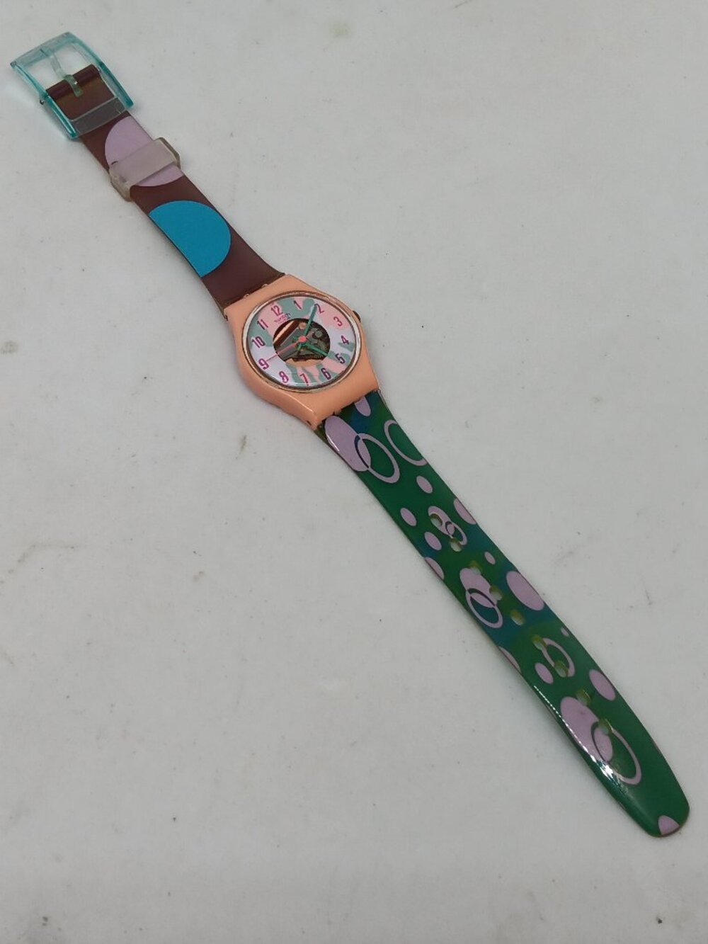 VINTAGE 1988 Swatch LP106 "Camouflage" Women's 25mm Swiss Watch PLS READ